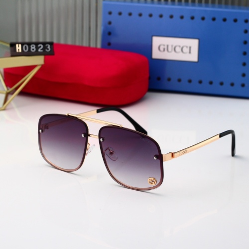 Metal Texture Logo Decoration Gradient Color Large Lenses Fashionable Men's Glasses 0823