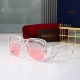 Hollow-out Design Gradient Color Large Lenses Fashionable Tourist Women's Glasses 33003