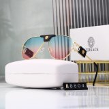 Metal Textured Frame Gradient Color Large Lenses Fashionable Sunglasses 8804