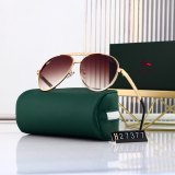 Elegant Light-luxurious Metallic texture Gradient Color Large Lenses Fashion Versatile Glasses 27377