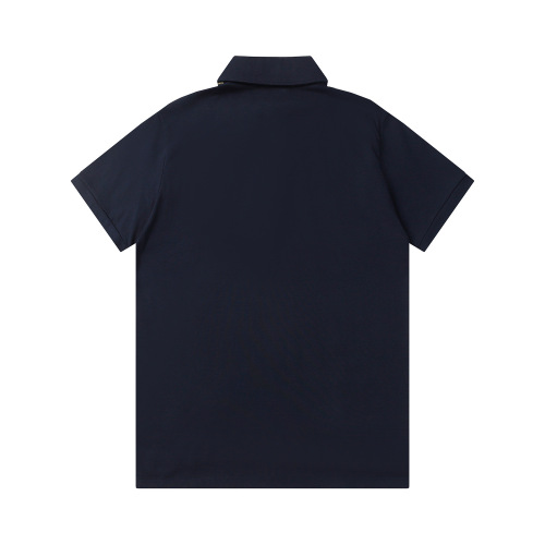 2024 Early Spring Men's Fashion Full Print Logo Color Blocking Cotton Polo Shirt H6601#2024100