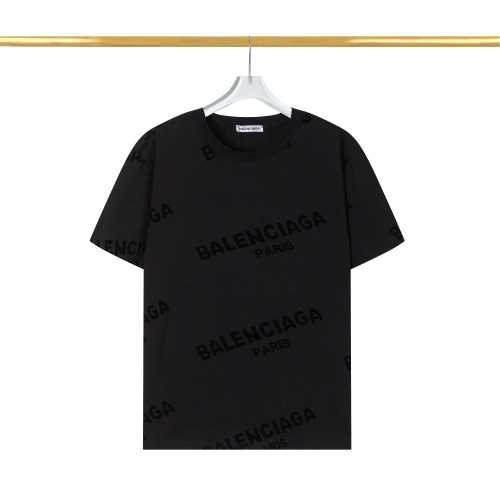 Summer New Unisex High-grade Fashion Jacquard Cotton T-shirt Black T2069#202460