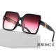 Pantos Gold Logo Decoration Large Gradient Lenses Fashionable Versatile Glasses 3050