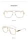 LXN-EVO Minimalist Light-luxury Metal Texture Large Lens Trendy Glasses 95882