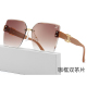 Pantos Borderless Large Gradient Lenses Trendy Fashionable Travel Glasses 3051