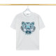 Summer New Unisex Fashion Tiger Head Logo Embroidery Cotton T-shirt White T2037#202360
