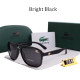 Retro Light-luxury Gold Logo Decoration Solid Color Lens Fashion Sunglasses 718