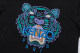 Summer New Unisex Fashion Tiger Head Logo Embroidery Cotton T-shirt Black T2056#202360