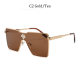 Cyclone Minimalist Light-luxury Metal Texture Gold Frame Solid Color Large Lens Fashion Glasses Z1700