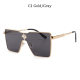 Cyclone Minimalist Light-luxury Metal Texture Gold Frame Solid Color Large Lens Fashion Glasses Z1700