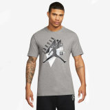 Men's Adult Fashion Print Cotton Casual Short Sleeve T-Shirt Gray FW-2458