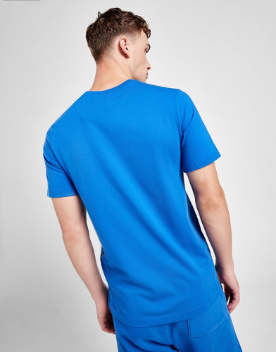 Men's Adult Fashion Print Cotton Casual Short Sleeve T-Shirt Blue FW-5558