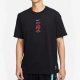 Summer Men's Adult Simple Printed Cotton Casual Short Sleeve T-Shirt Black FJ-7227
