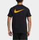Summer Men's Adult Simple Printed Casual Short Sleeve T-Shirt Black FJ-1517