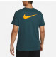 Summer Men's Adult Simple Printed Casual Short Sleeve T-Shirt Green FJ-1517