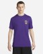 Summer Men's Adult Simple Printed Cotton Casual Short Sleeve T-Shirt Purple LY-55631