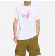 Summer Men's Adult Simple Printed Cotton Casual Short Sleeve T-Shirt White FQ-7999