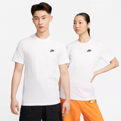 Summer Adult Simple Embroidery Hundred Casual Short Sleeve T-Shirt White XP-217