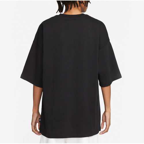 Summer Men's Adult Simple Printed Cotton Casual Short Sleeve T-Shirt Black FD-1250