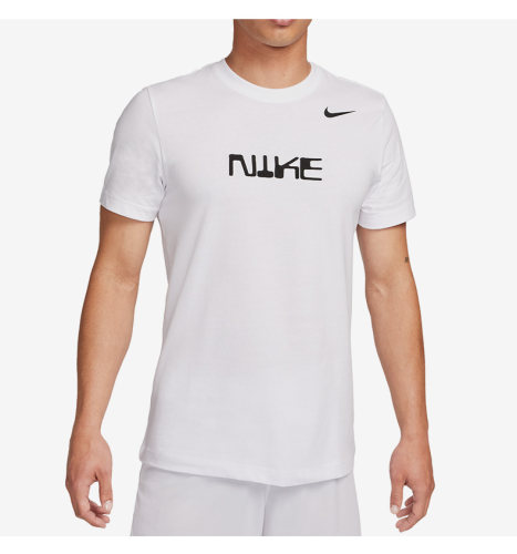 Summer Men's Adult Simple Printed Casual Short Sleeve T-Shirt White FJ-1517