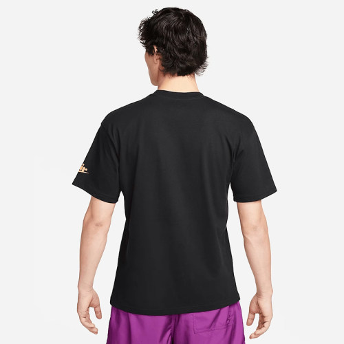 Summer Men's Adult Simple Printed Casual Short Sleeve T-Shirt Black FQ-3753