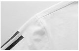 Summer Men's Adult Simple Hundred Embroidered Logo Sports Suit White Black M-1126
