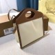 Top Original Two-Tone Canvas And Leather Pocket Bag Natural/Malt Brown