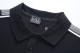 Summer Men's Simple Embroidered Logo Cotton Casual Short Sleeve Polo Shirt Black P98