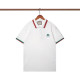 Summer Men's Simple Embroidered Logo Casual Short Sleeve Polo Shirt White P105