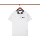 Summer Men's Simple Embroidered Logo Casual Short Sleeve Polo Shirt White P96