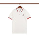 Summer Men's Simple Embroidered Logo Casual Short Sleeve Polo Shirt White P80