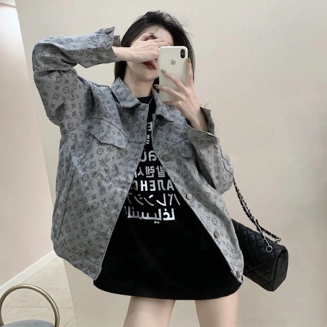 Original MONOGRAM DNA Jacquard Denim Jacket Gray