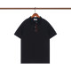 Summer Men's Simple Embroidered Logo Casual Short Sleeve Polo Shirt Black P116
