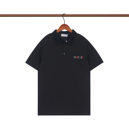 Summer Men's Simple Embroidered Logo Casual Short Sleeve Polo Shirt Black P115