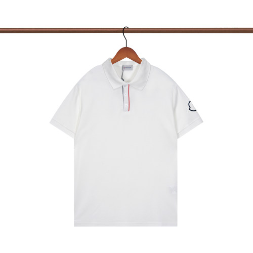 Summer Men's Simple Embroidered Logo Casual Short Sleeve Polo Shirt White P116