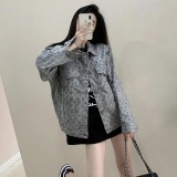 Original MONOGRAM DNA Jacquard Denim Jacket Gray