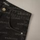Men's New Twill Logo Full Print Jeans Washed Black