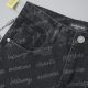 Men's New Letter Logo Full Print Jeans Washed Black