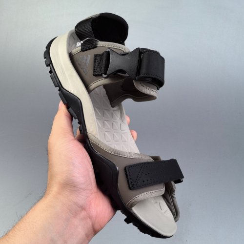 Terrex Summer Men's Velcro Comfortable Breathable Sports Casual Sandals Light Brown GZ9208
