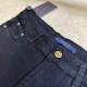 Spring Men's Handmade Back Pocket Rough Thread Embroidered Jeans Black