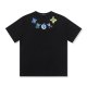 Summer Adult Simple Printed Cotton Casual Short Sleeve T Shirt Black