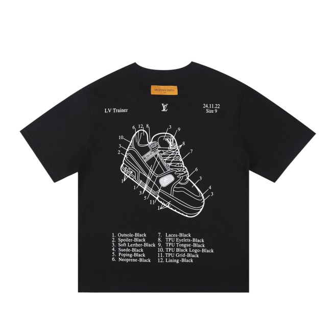 Summer Adult Fashion Printed Cotton Casual Short Sleeve T Shirt Black China Size