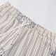 Summer Men's Striped Printed Short Sleeve Shirt Shorts Set Beige