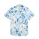 Summer Men's Fashion Printed Short Sleeve Shirt Shorts Set Blue White