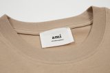Summer Adult Simple Versatile Embroidered Logo Cotton Short Sleeve T-Shirt Khaki 3122#