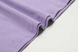 Summer Adult Simple Versatile Embroidered Logo Cotton Short Sleeve T-Shirt Purple 3122#