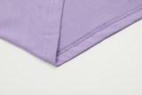 Summer Adult Simple Versatile Embroidered Logo Cotton Short Sleeve T-Shirt Purple 3122#