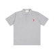 Summer Adult Simple Versatile Thickened Small Heart Embroidered Cotton Short Sleeve Polo Shirt Gray 118