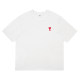 Summer Adult Simple Versatile Embroidered Logo Cotton Short Sleeve T-Shirt White 3122#