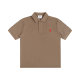 Summer Adult Simple Versatile Thickened Small Heart Embroidered Cotton Short Sleeve Polo Shirt Brown 118
